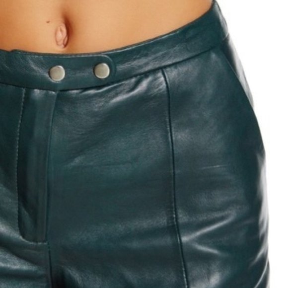 Muubaa Lena Genuine Leather Short Deep Teal US 2  $365 - Picture 2 of 16